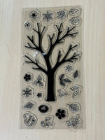 Tree and leaves stamp