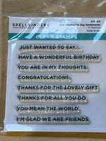Spellbinders Just Wanted To Say stamps