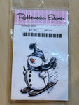 Rubbernecker Skiing Snowman stamp