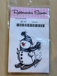 Rubbernecker Skiing Snowman stamp