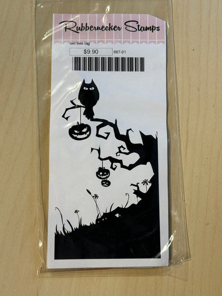 Rubbernecker Owl Tree Tag stamp