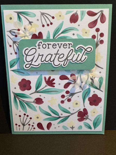 Thanks-Floral Cover Light Teal