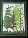 Birthday-Stenciled Trees