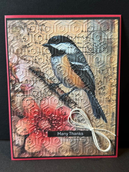 Thanks-Chickadee Embossed